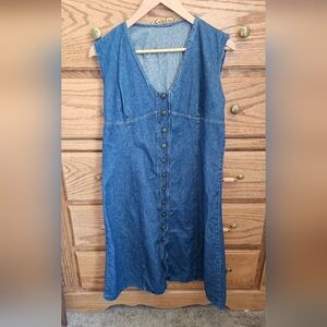 Denim Sleeveless Button-Down Dress